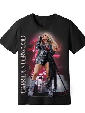 🎤 Carrie Underwood Concert Graphic Tee – Size Large – Black Tour Style